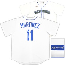 Mariners Edgar Martinez Auto White Nike Cooperstown Collection Jersey XL Beckett