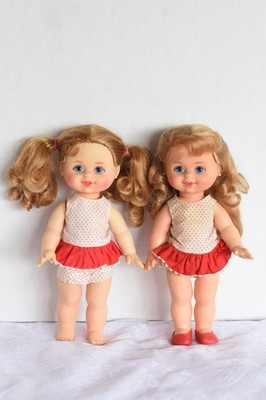 Lot of 2 Vintage 1967 Mattel 11'' BUFFY Vinyl Dolls --Non Working, TLC  (N)