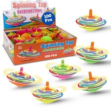 LED Flashing Spinning Tops for Kids, Bulk Party Favors and Classroom Prizes