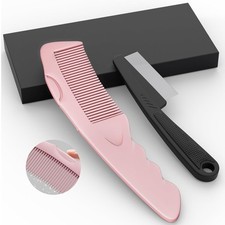 Dandruff Comb 2PC Upgraded Fine Tooth Scalp Detox Comb Lice for Women, Men & Kid