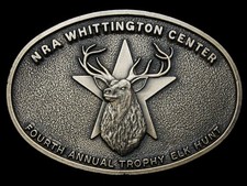 LH03119 GREAT 1970s  NRA WHITTINGTON CENTER 4th ANNUAL TROPHY ELK HUNT  BUCKLE
