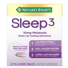 Sleep3 Melatonin 10mg Nature  s Bounty Time Release Sleep Aid 30 Tab