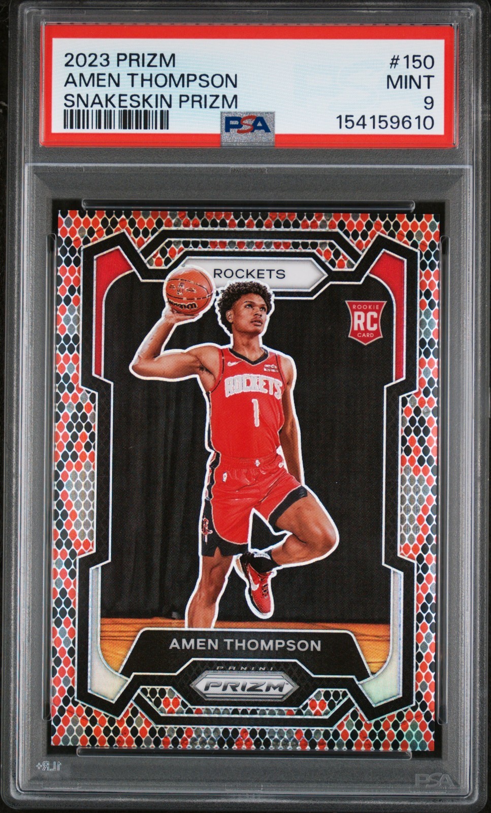 2023-24 Panini Prizm Amen Thompson #150 Snakeskin Prizm RC Rookie SSP Case Hit