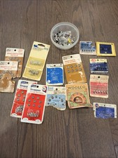 Lot Of Vintage Sewing Supplies Snaps, Hooks Eyes, Pressing Cloth