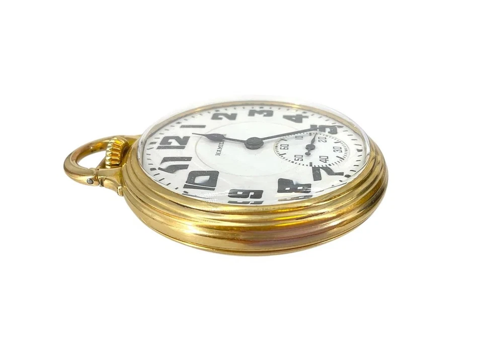 ALL ORIGINAL HAMILTON 992E RAILWAY SPECIAL, 10K GOLD FILLED #10 CASE, RUNNING! - Image 3 of 4