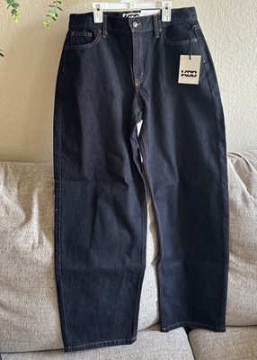 KBB by Kahlana Women s Dark Wash Blue Denim Barrel Leg Jeans Size 10
