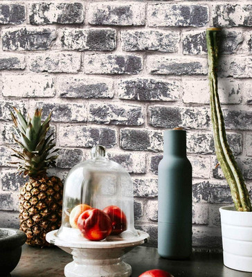 Cohoo Home Grey Brick Wallpaper Peel and Stick Contact Paper for Walls Self-Adhe