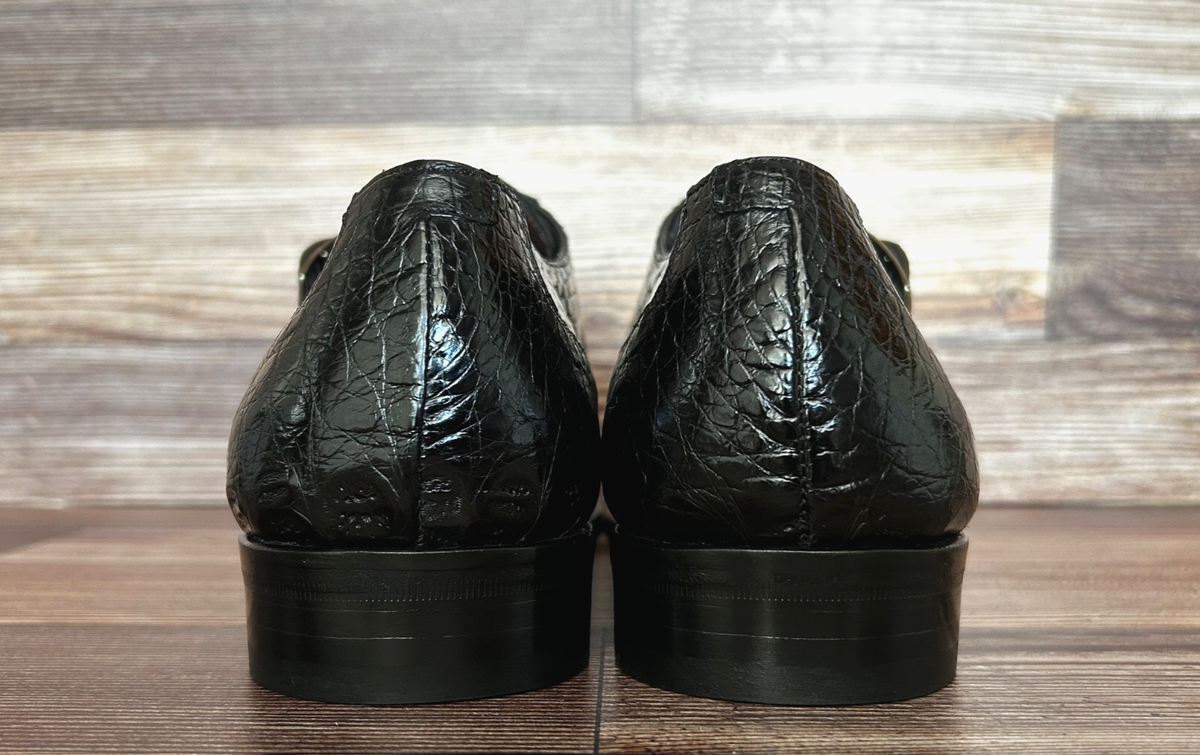 MEZLAN Leather Genuine Crocodile Alligator Loafers Shoes Boots 13 Vintage Vintage Mezlan Genuine Crocodile Woven Tassel Loafers / Size  main image 3