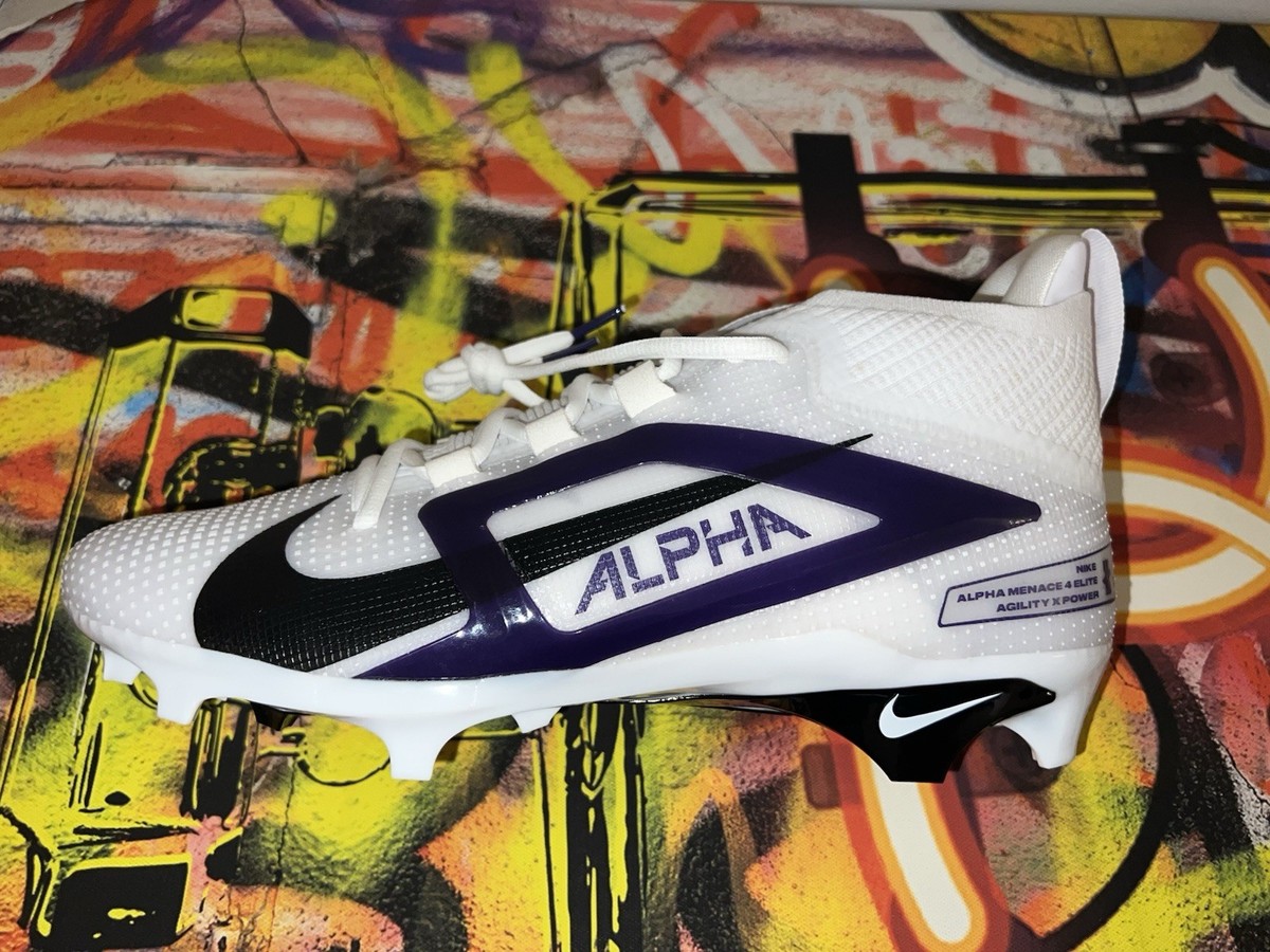 Nike Alpha Menace 4 Elite Football Cleats White/Purple  display picture 2