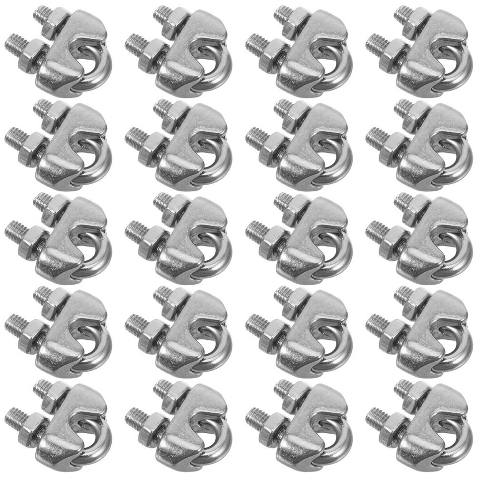 Simplex Single Bolt Clamp Wire Rope Clips Stainless Steel 1/16"-3/32" Wire Rope
