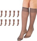 L'eggs Everyday Knee High Stockings, Reinforced Toe, 100% One Size, Off Black 