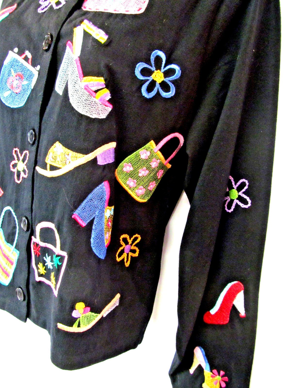 Michael Simon Lite Long Sleeve Embroidered Black … - image 5