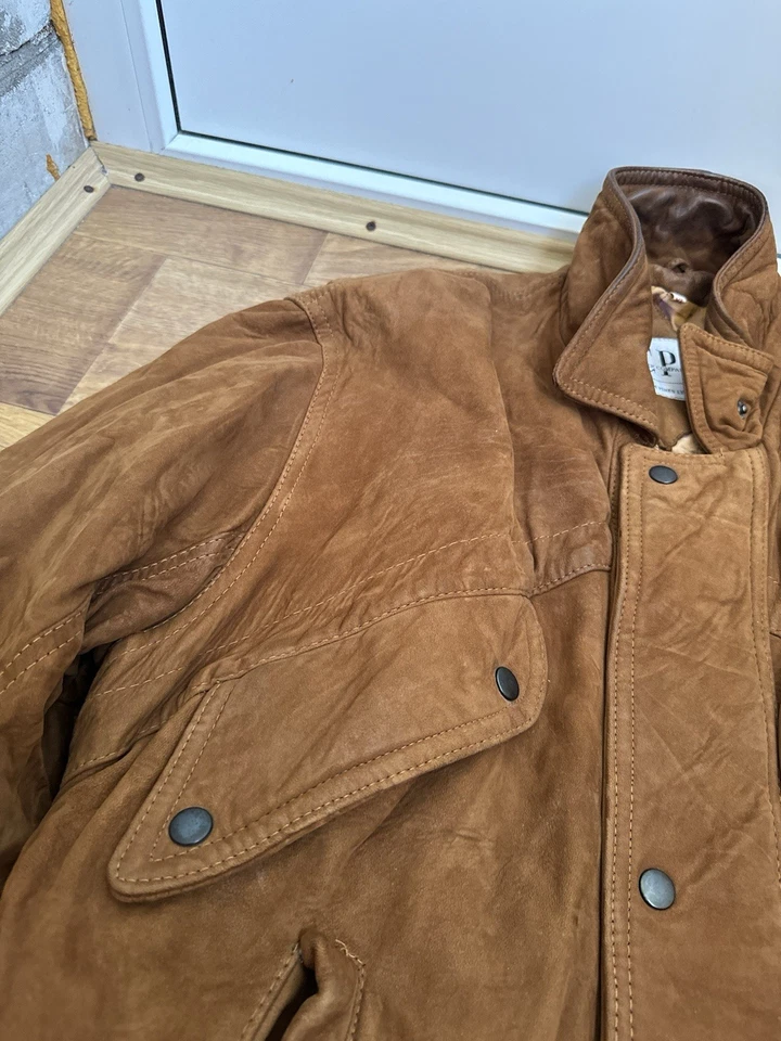 CP COMPANY Vintage Mens Brown Flight Leather Jacket Heavy Coat Sz XL - Image 2 of 4