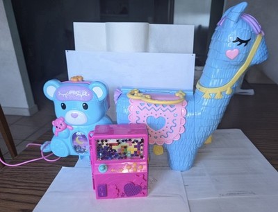 Polly Pocket Large Lama Party, Teddy Bear Purse, Race & Rock Arcade 3 Piece Set
