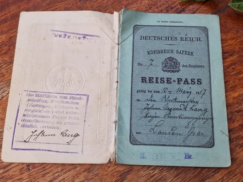 Historical Passport 1917 Kingdom of Bavaria General Governor Belgium WW1 Empire