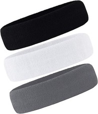3 Pack Men  Women Sweatband Headband Terry Cloth Moisture Wicking for Sports Te