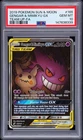 2019 POKEMON SUN & MOON TEAM UP #165 FULL ART/GENGAR & MIMIKYU GX PSA 10
