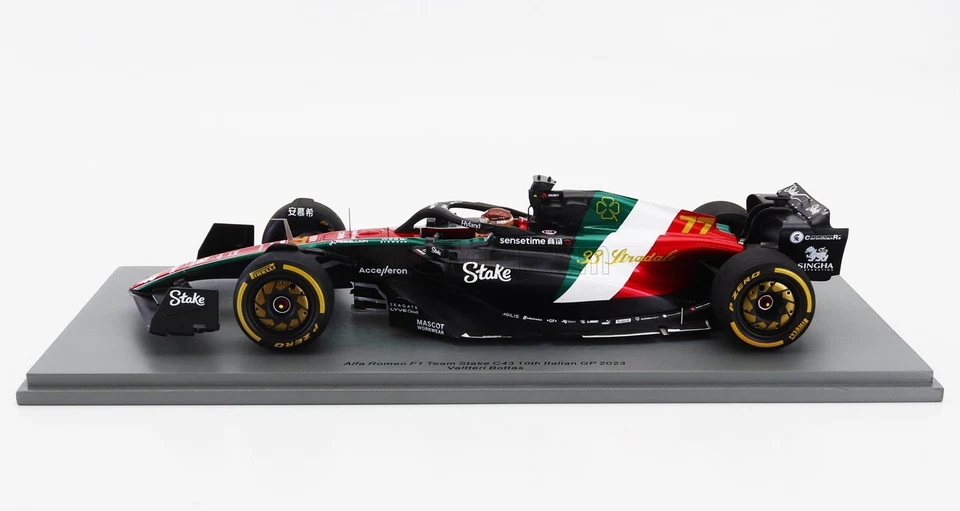 MODELLINO AUTO F1 STATICO SPARK ALFA ROMEO C43 #77 ITALIA GP 2023 BOTTAS 1/18 - Immagine 3 di 4
