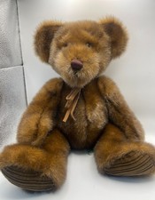NEW First  Main Minky Faux Brown Mink Stuffed Teddy Bear Plush Corduroy Paws