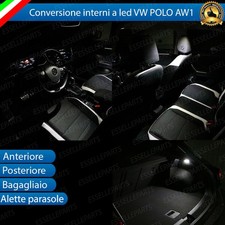 KIT LED INTERNI VOLKSWAGEN POLO AW1 CONVERSIONE COMPLETA + ALETTE PARASOLE 6000K