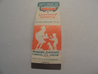 Howard Johnson's Vintage Orange Roof Ice Cream Pie-Man Patties Matchbook