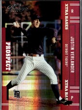 Justin Verlander 2005 Playoff Prestige RED Xtra Bases Rookie RC 90/150 Tigers