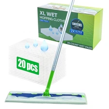 20 Count XL Wet Pads Refills for Swiffer Sweeper XL Mop, Disposable X-Large W...
