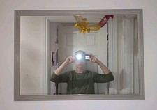 Shabby Chic Cream Framed Wall Mirror Distressed Finish 63 x 43 cm