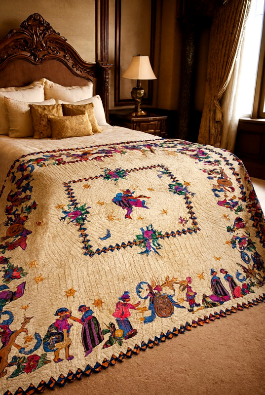 Circus  World Applique & Embroidery Quilt, Size: 87"  X  87"