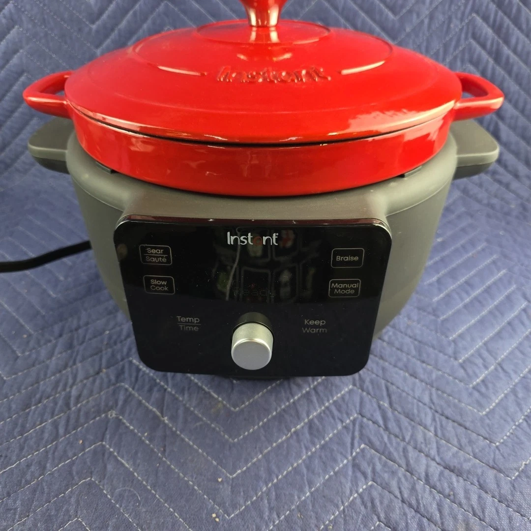 Instant Precision 6-qt Enamel Cast Iron Electric Dutch Oven Red - DOMC6001
