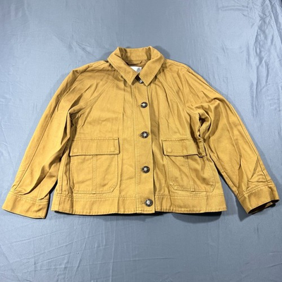 #ad #ad Madewell Bankford Swing Chore Jacket Womens Small Mustard Cotton Regular Fit $29.99
