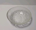 Vintage 4.5" Jeanette Glass Clear Crystal Iris And Herringbone Berry Bowl Beaded