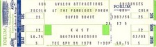 DAVID BOWIE 1978 ISOLAR II UNUSED FABULOUS FORUM CONCERT TICKET No. 4 / NM 2 MNT