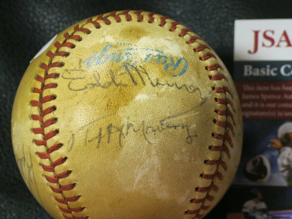 Eddie Murray Rick Dempsey Tippy Martinez Autographed Baseball JSA Certified  - Image 2 of 4