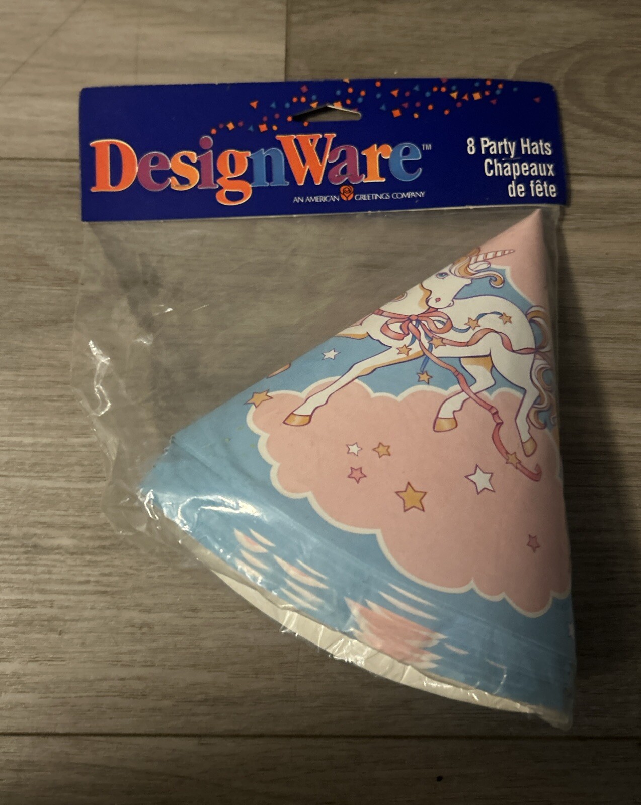 Cappelli Vintage NOS DesignWare Unicorno Arcobaleno Pony Festa Confezione da 8 Compleanno