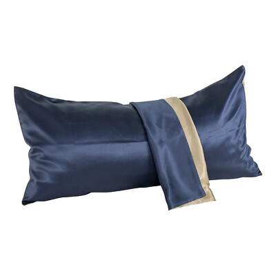 ORIGNEE  Seide Kissenbezug, Kissenhülle,  100% Maulbeerseide, Blue/Taupe