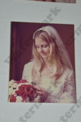 pretty blonde woman bridal dress bride  VINTAGE PHOTOGRAPH Ea