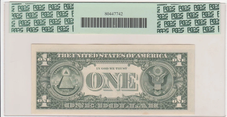 PCGS 64 PPQ 1977 $1 Misaligned Face Print-Back Print Is Normal MUST SEE - Image 2 of 2