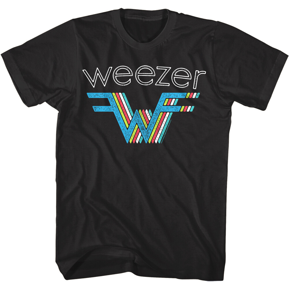 Weezer 3D Rainbow Logo Men's T Shirt Make Believe Alternative Rock