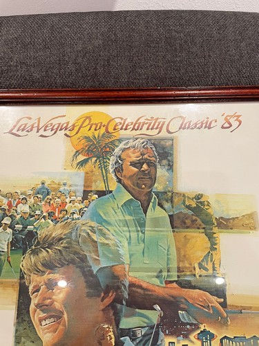 VINTAGE FRAMED 1983 LAS VEGAS PGA PRO CELEBRITY CLASSIC PRINT SIGNED /1000 FUZZY - Picture 3 of 11