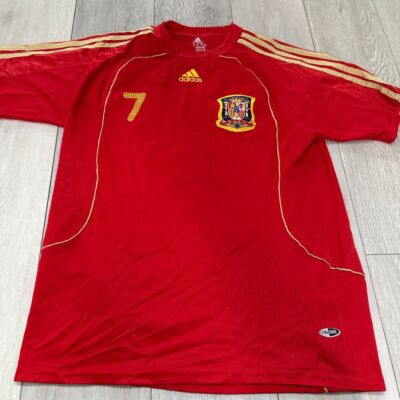 David Villa 7 Spain National team home jersey 2008 UEFA EURO tournament xl