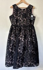 Boohoo Boutique Black Organza Overlay Occasion Dress Size 12 NWT