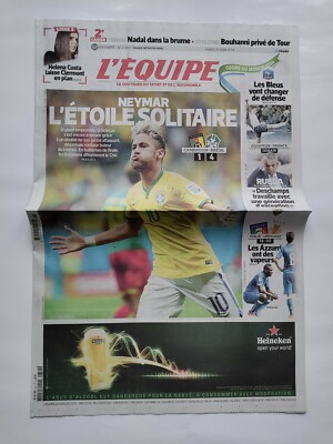 WM 2014 / JOURNAL L'EQUIPE 24. Juni 2014 / NEYMAR DER EINSAME STERN