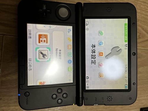 3DS LL schwarze Konsole Nintendo japanische Ver. Im Karton mit Mario Kart DS & Mario Pa - Bild 5 von 9