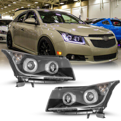 for 2011-2015 Chevy Cruze HeadLights LED Projector DRL Dual Headlamps Left+Right