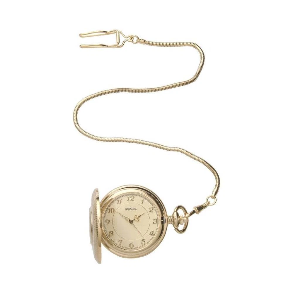 Reloj Bolsillo Sekonda 3469 Medio Cazador Cuarzo Con Cadena PVP £64.99