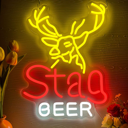 Beer Neon Signs for Wall Decor,Dimmable Beer Deer Led Neon Light,Usb