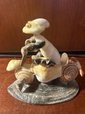 Sea She ll Art Sculpture Figure Biker Motorcycle Ocean Nautical 4  x 4 