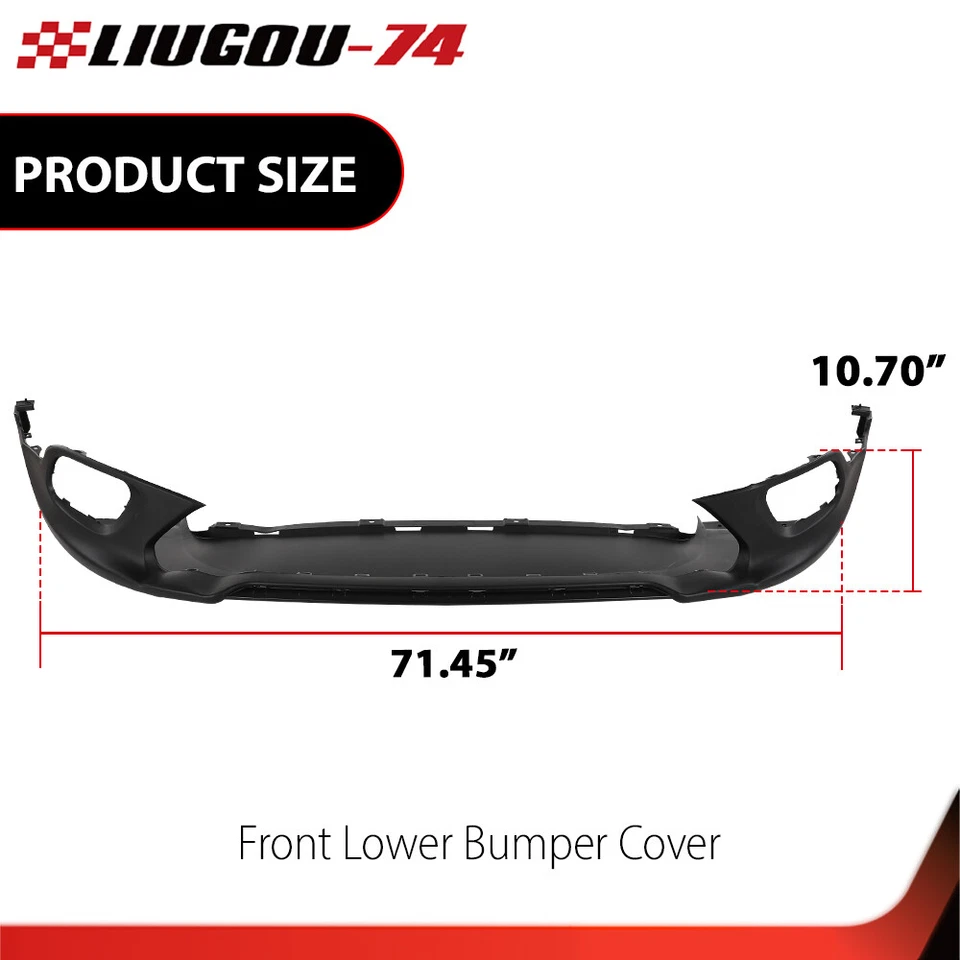 Fit For 2014-2018 Jeep Cherokee Front Lower Bumper Cover w/ Fog Lamp Holes Foto 3 de 4