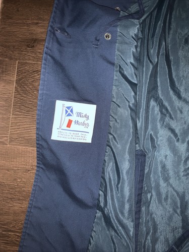 BLUE VINTAGE TRENCH COAT BY MISTY HARBOR WOMENS SIZE 12 - Picture 20 of 22
